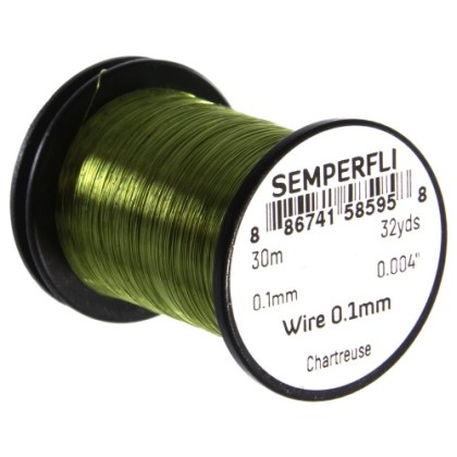 Wire 0.1mm Semperfli chartreuse cienki drut do wiązania much